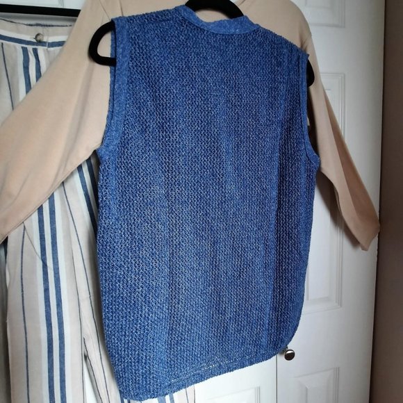 Talbots Petites Cotton Sleeveless Cardigan Sweater Vest Size Small P - Picture 3 of 6